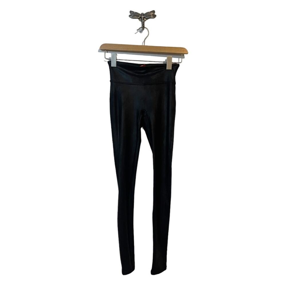 Spanx Faux Leather Black Leggings Women's Size XS